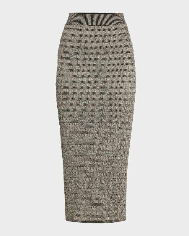 Carrie Textured Knit Midi Pencil Skirt